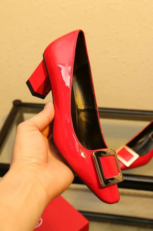 RV Shallow mouth Block heel Shoes Women--071